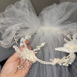 Vintage wedding veil with beading